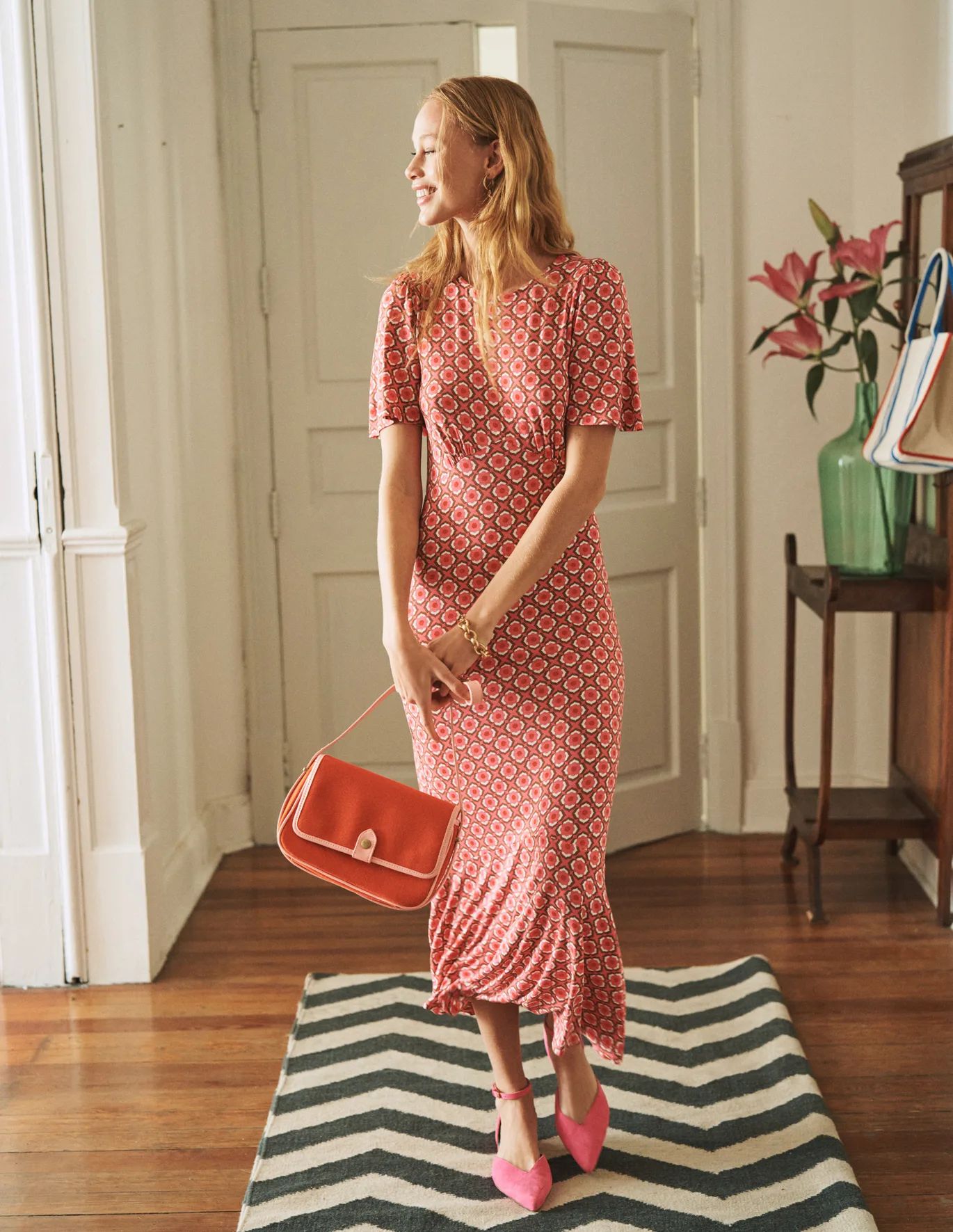 Felicity Jersey Midi Tea Dress | Boden (US)