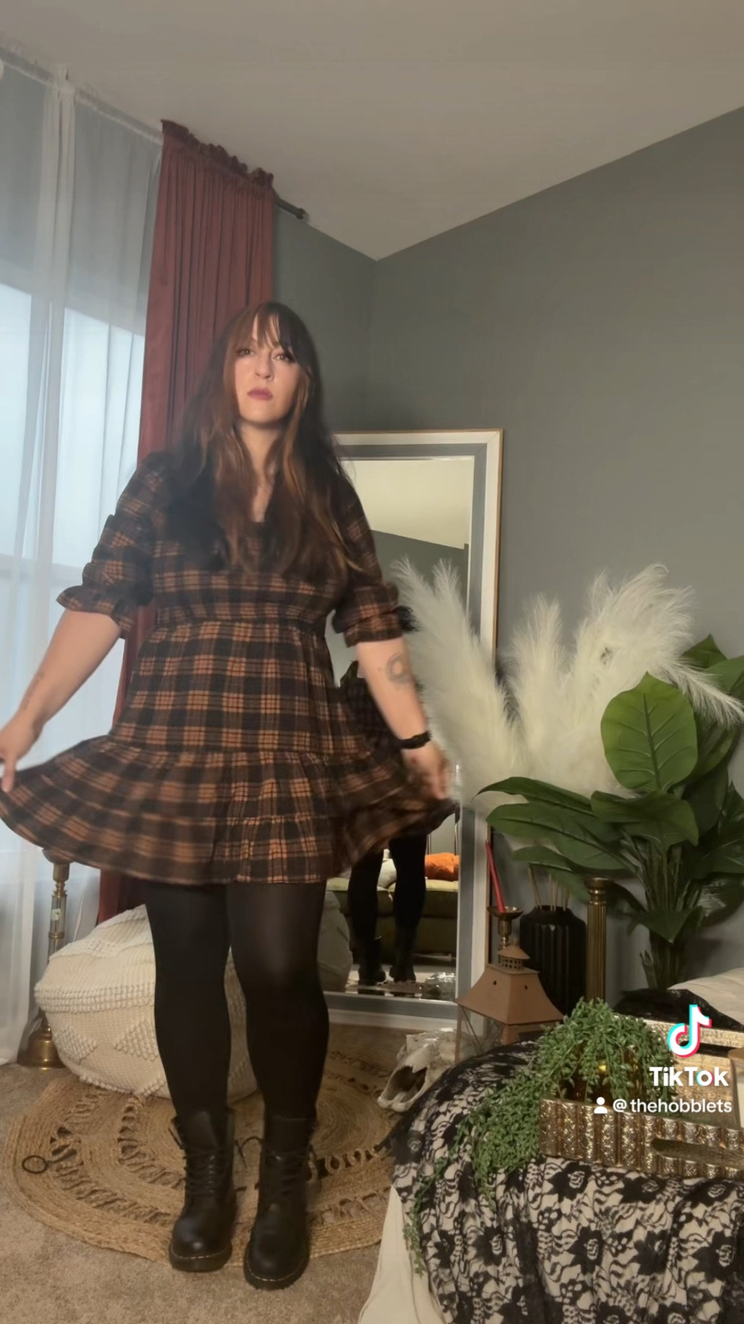 #ootd i tried out the layered dress and oversized sweater combo today. It’s not something i ever thought would look good on my body type (bigger upper half if you catch my drift🦉🦉) and dresses just are NOT my jam. 

But I ended up kind of loving this look at the end! The dress is super flattering to my curves and with the fleece leggings and my favorite #harrypotter sweater i was nice and warm with this cold weather. 

Plus the docs and belt chain I was kinda was feeling the grungy vibes come to life! 🖤🤘🏻

What a confidence boost!! 🥰

#confidenceboost #grungeaesthetic #grungegirl #altgirl #outfitinspo #outfitideas #findingmyself #elderemo #elderemotiktok #millennialsoftiktok #learningtolovemyself #selflove #selfimprovement #rockandroll 

#LTKMidsize #LTKSeasonal #LTKShoeCrush