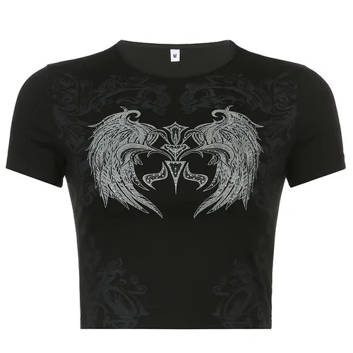 Honet - Short-Sleeve Print Cropped T-Shirt | YesStyle Global