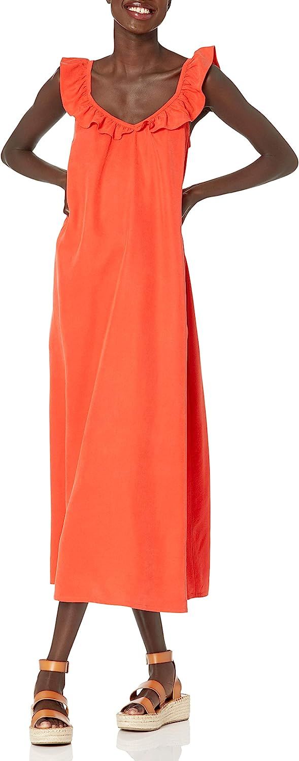 The Drop Women's @graceatwood Ruffle V-Neck Maxi Dress | Amazon (US)