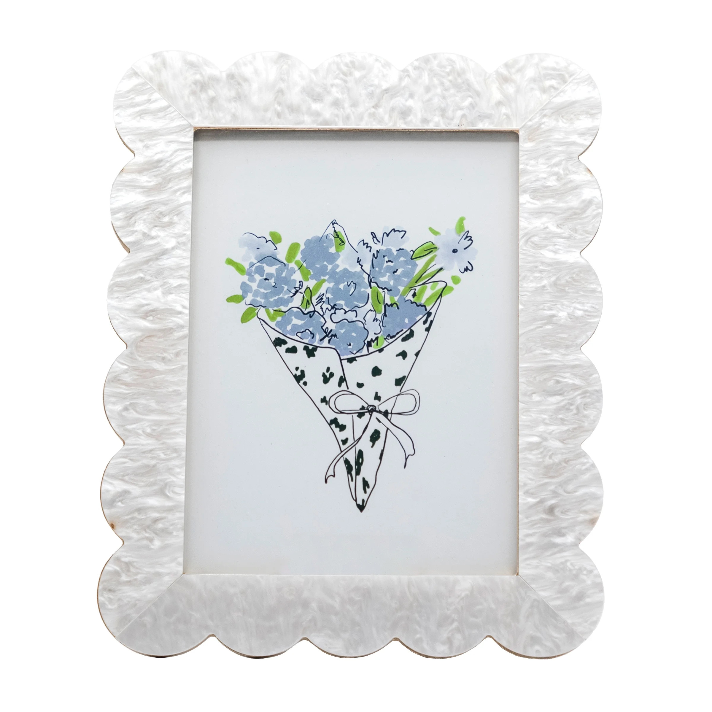 5X7 Scalloped Pearlized White Tabletop Picture Frame | Walmart (US)