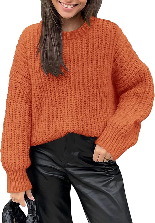 PRETTYGARDEN Women's Fall Sweaters Casual Long Sleeve Pullover Crewneck Ribbed Knit Jumper Tops P... | Amazon (US)