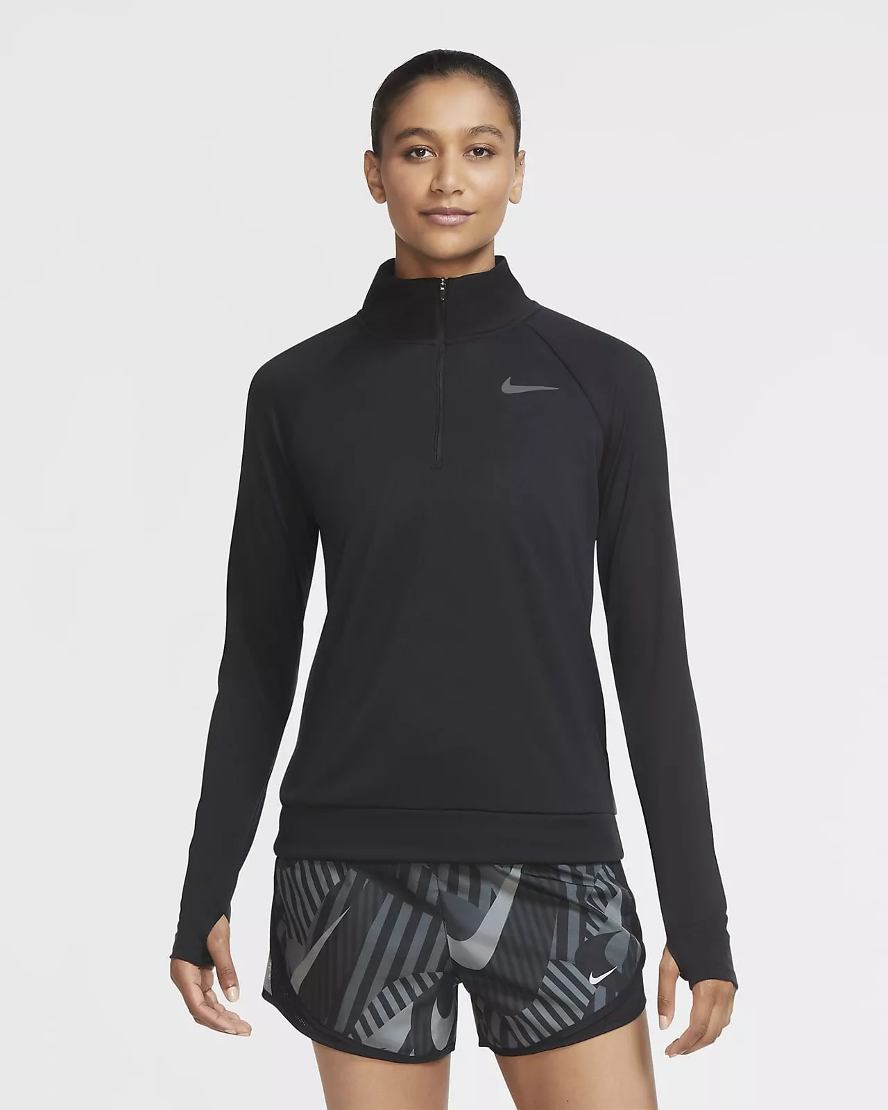 Nike zip up sale running top womens