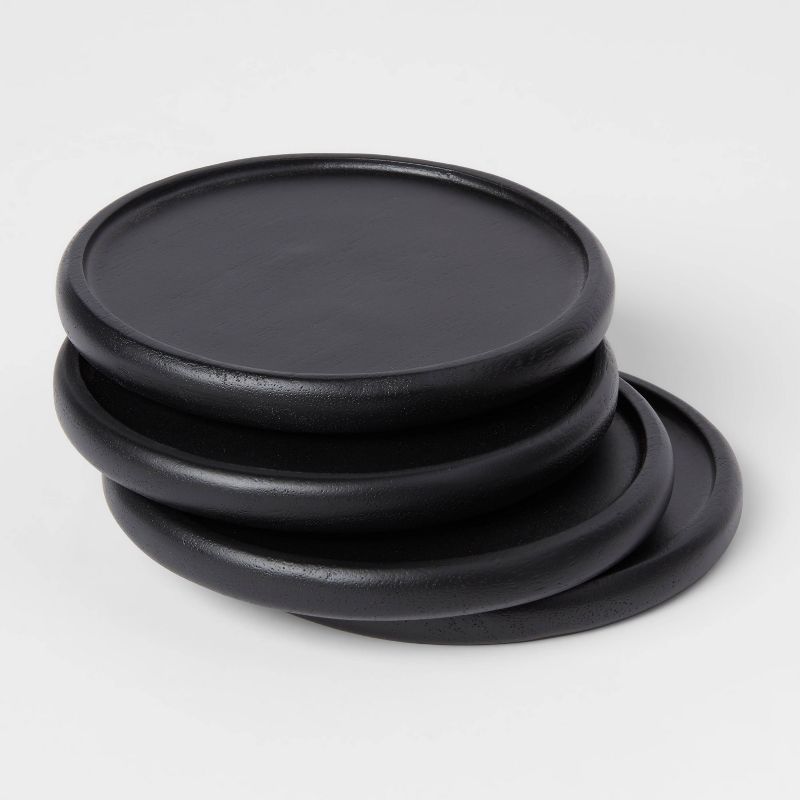 4pk Acacia Modern Coasters Black - Threshold&#8482; | Target