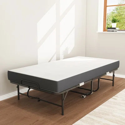 75" X 38" Twin Folding Bed With Gel Memory Foam Mattress - Portable Guest Bed, Metal Frame, Easy Assembly And Use To Fold Store | Wayfair North America
