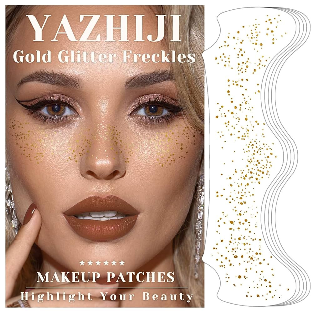 24PCS Glod Glitter Freckle, Gold Freckles Temporary Face Tattoo, Gold Freckle Tattoo, Body Face G... | Amazon (US)