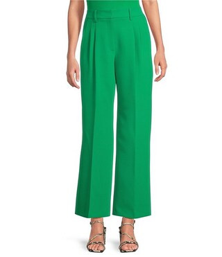 Gianni Bini Hartley Crepe Pleated Straight Wide Leg Coordinating Pants | Dillard's | Dillard's