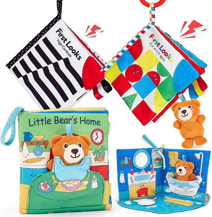 hahaland Baby Books 0-6 Months - 3D Touch and Feel Soft Activity Books Tummy Time Sensory Baby To... | Amazon (US)