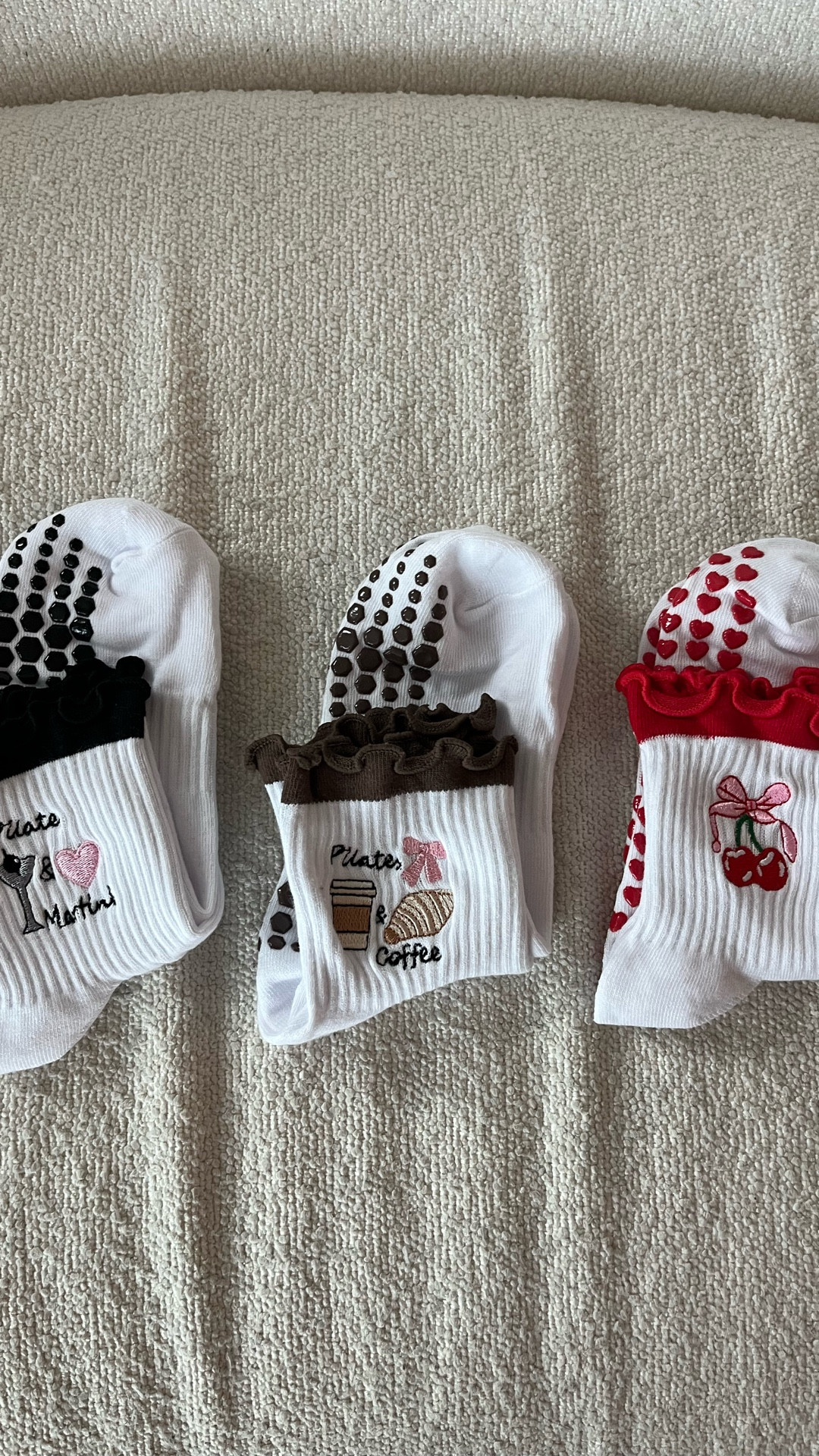 The cutest grippy non-slip socks! Perfect for barre, pilates, yoga, or just lounging around the house 🍒

#LTKselfcare #LTKSaleAlert #LTKActive