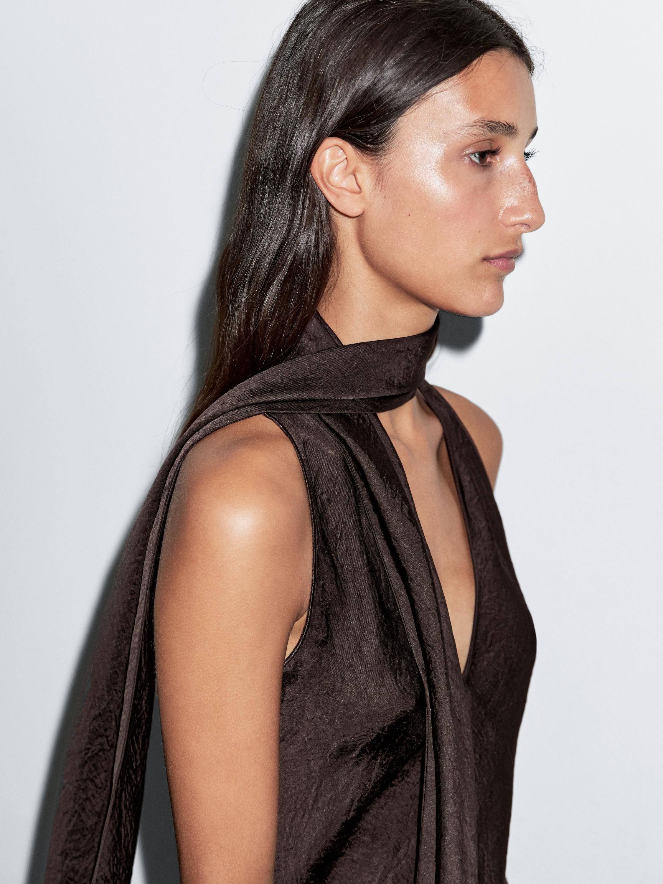 Fließendes Top mit Schleife | Massimo Dutti DE