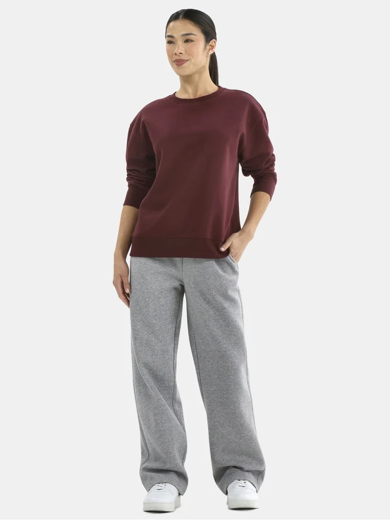 Athletic Works Women's and Women's Plus Fleece Sweatshirt with Long Sleeves, Sizes XS-4X | Walmart (US)