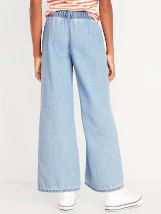 High-Waisted Baggy Wide-Leg Pull-On Jeans for Girls | Old Navy (US)