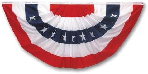 Valley Forge Pleated Fan Flag 5 Printed Stripes In Red , White And Blue 3' X 6' Cotton | Amazon (US)