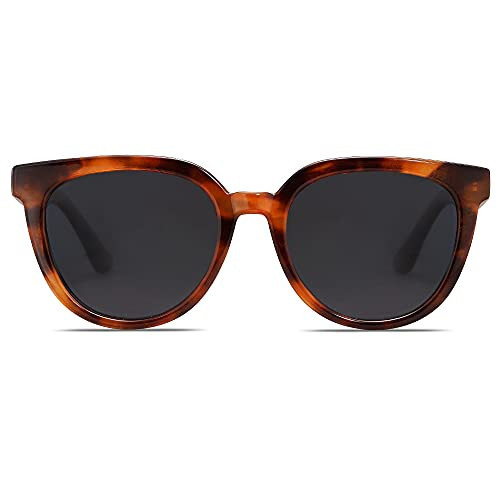 SOJOS Round Polarized Sunglasses for Women Fashion Trendy Style UV Protection Lens Sunnies Sunglasses SJ2175 with Tortoise Frame/Grey Lens | Amazon (US)