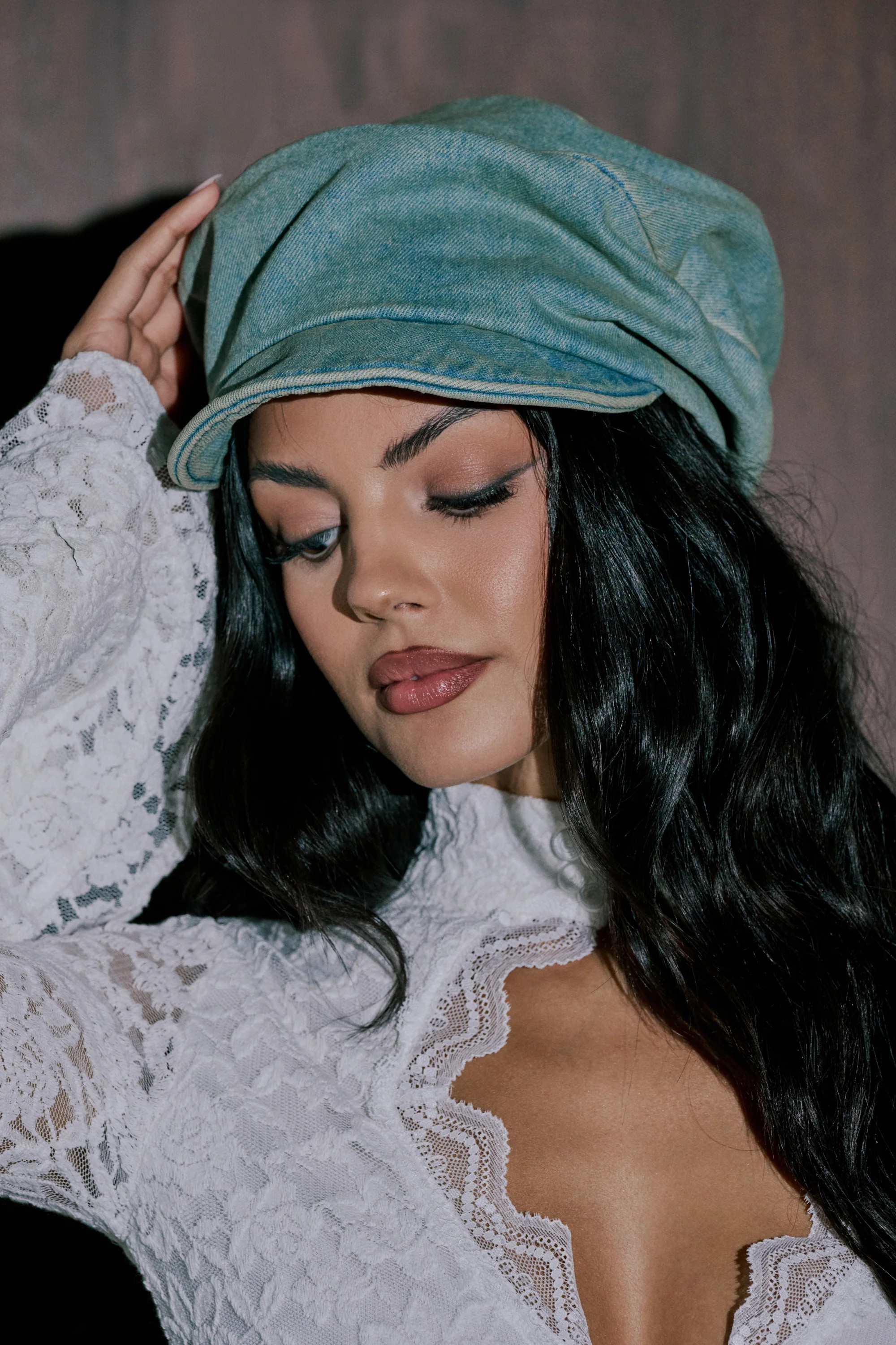 Blue Denim Slouch Newsboy Cap, Flat Cap | AKIRA | AKIRA
