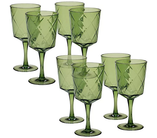 Certified Int. Diamond Acrylic 8-Pc All-PurposeGoblet Set - QVC.com | QVC