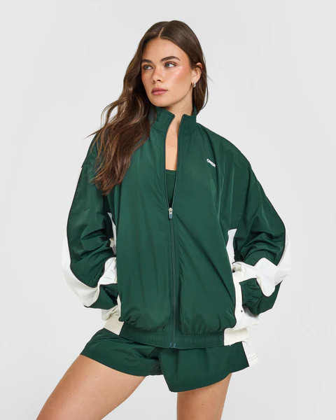 Oversized Piped Woven Track Jacket 
 Racing Green | Oner Active (UK / US)