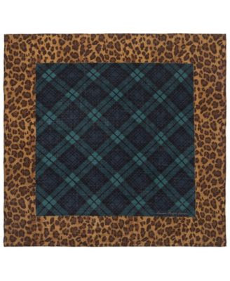 Lauren Ralph Lauren Plaid Animal Small Square Scarf - Blackwatch | Macy's