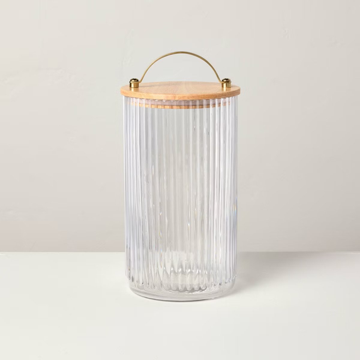 Fluted Glass Storage Canister with Wood Lid - Hearth & Hand™ with Magnolia | Target
