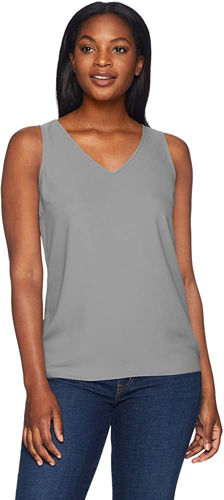 Amazon Brand - Lark & Ro Women's Standard Sleeveless Layering Tank Top: Crew and V-Neck | Amazon (US)