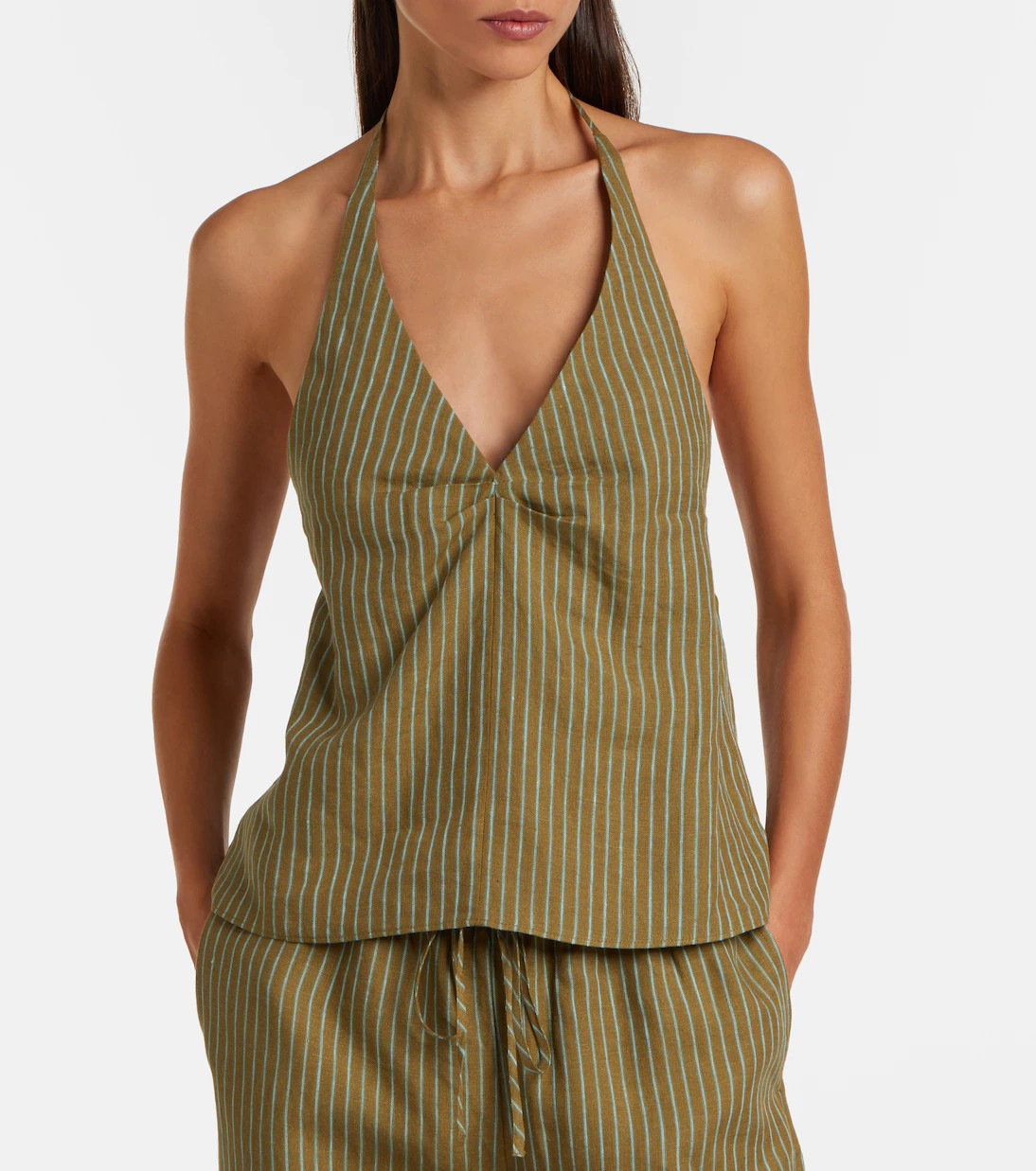 Corso striped halterneck linen top | Mytheresa (US/CA)