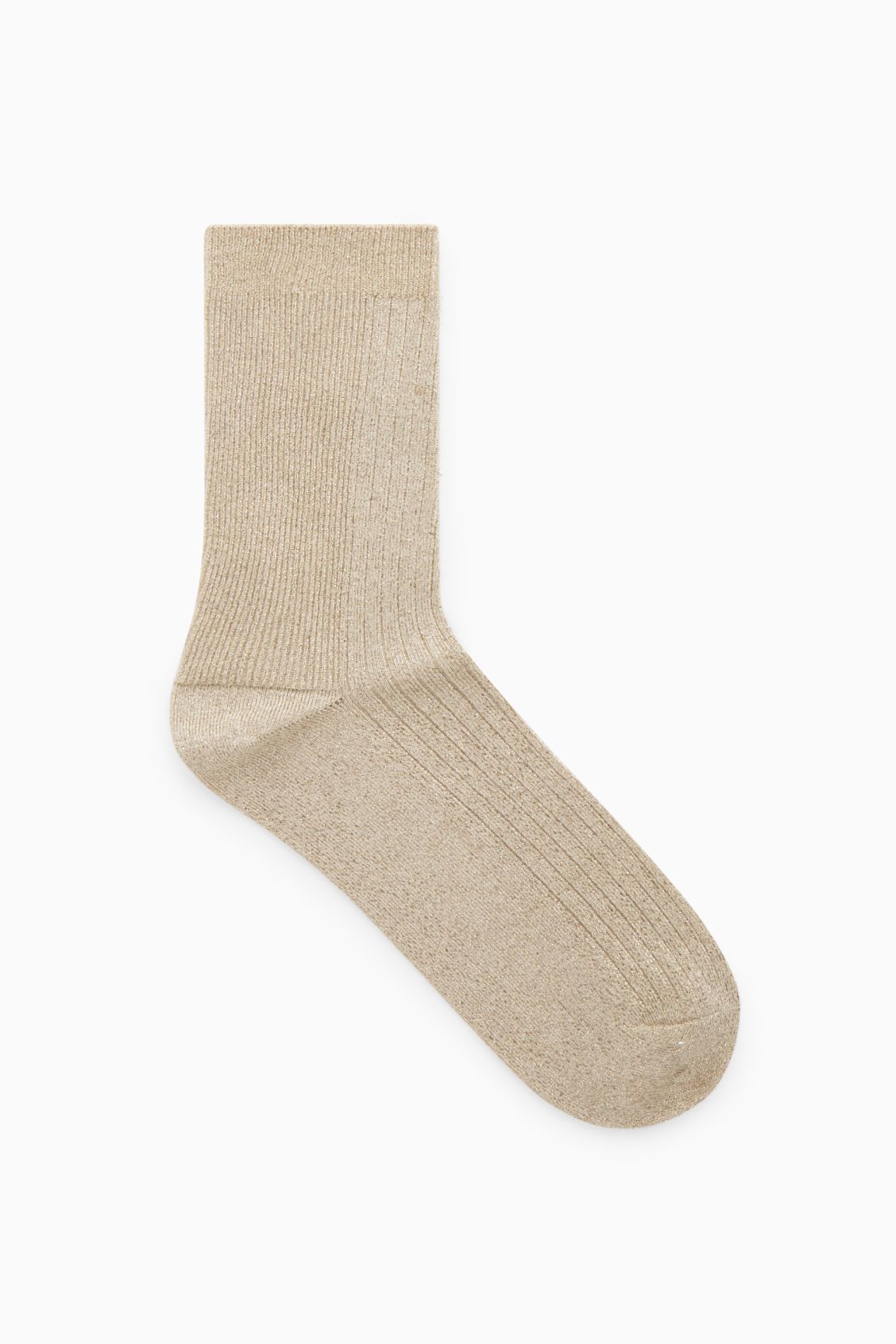 RIBBED LUREX SOCKS - LIGHT GOLD - COS | COS UK