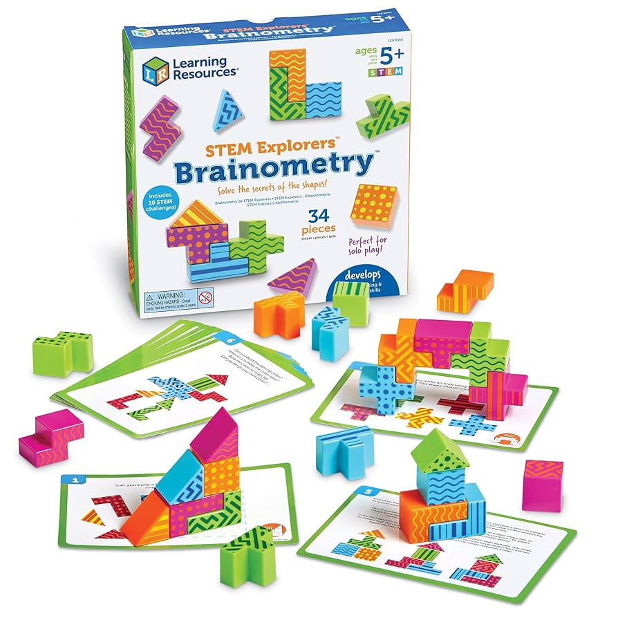 Learning Resources STEM Explorers Brainometry - 3d Puzzle, Brain Games, Brainteaser, Building Log... | Amazon (US)