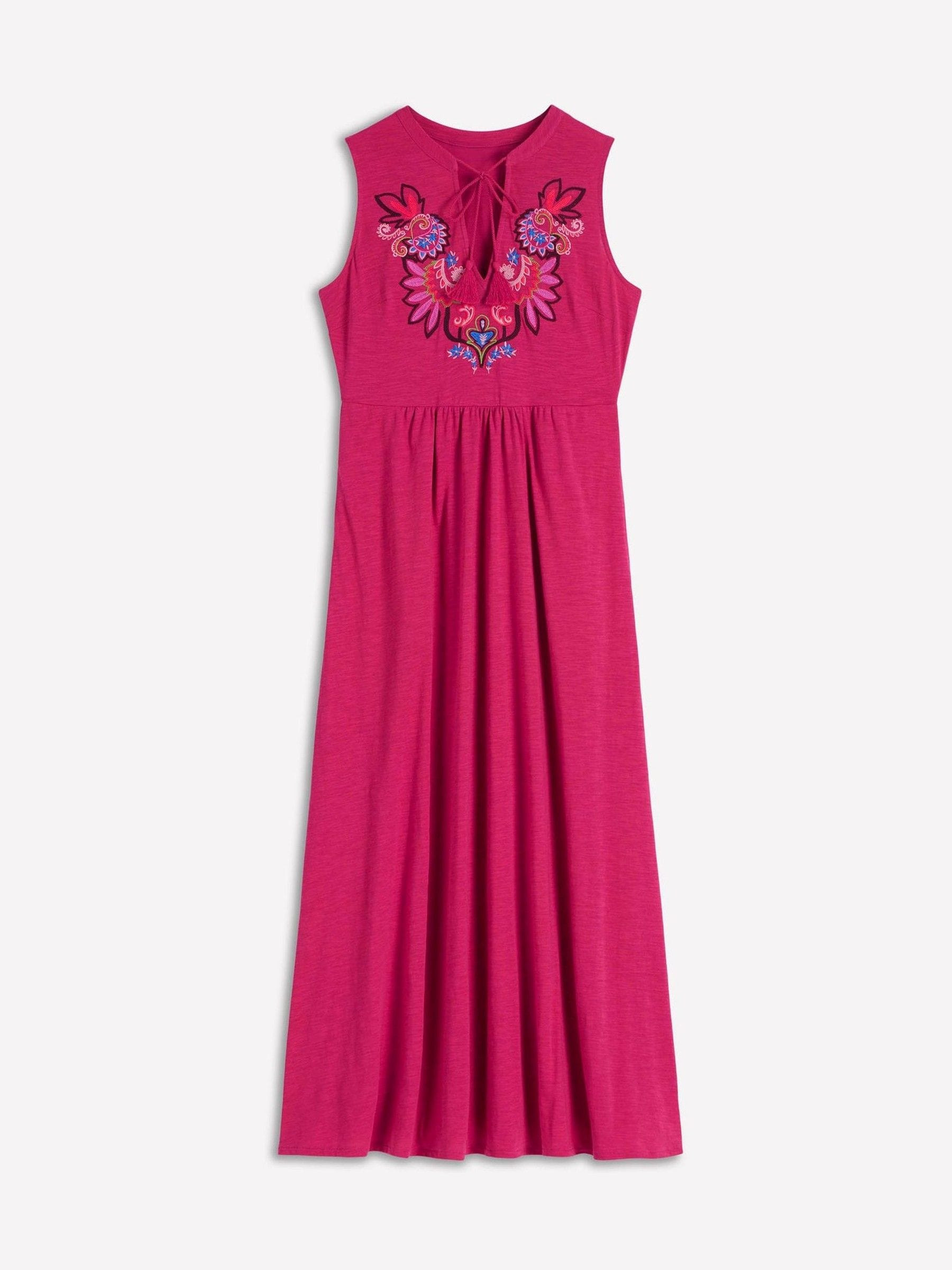 Boden Boden Red Notch Neck Jersey Maxi Dress | Next US