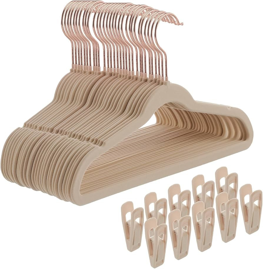 Kids Velvet Hangers 30 Pack - 14'' Inch Premium Non Slip Kids Felt Hangers for Clothes - Ultra Th... | Amazon (US)