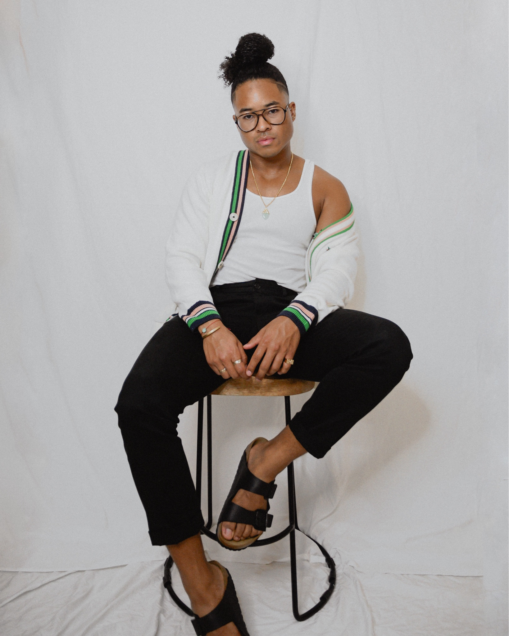 Casual men's outfit for errands or a quick coffee run
- white cardigan 
- black slim chino pants 
- black Birkenstocks (linked in various places due to varying size availability and pricing)
- tortoise shell aviator eyeglasses  

#LTKStyleTip #LTKMens