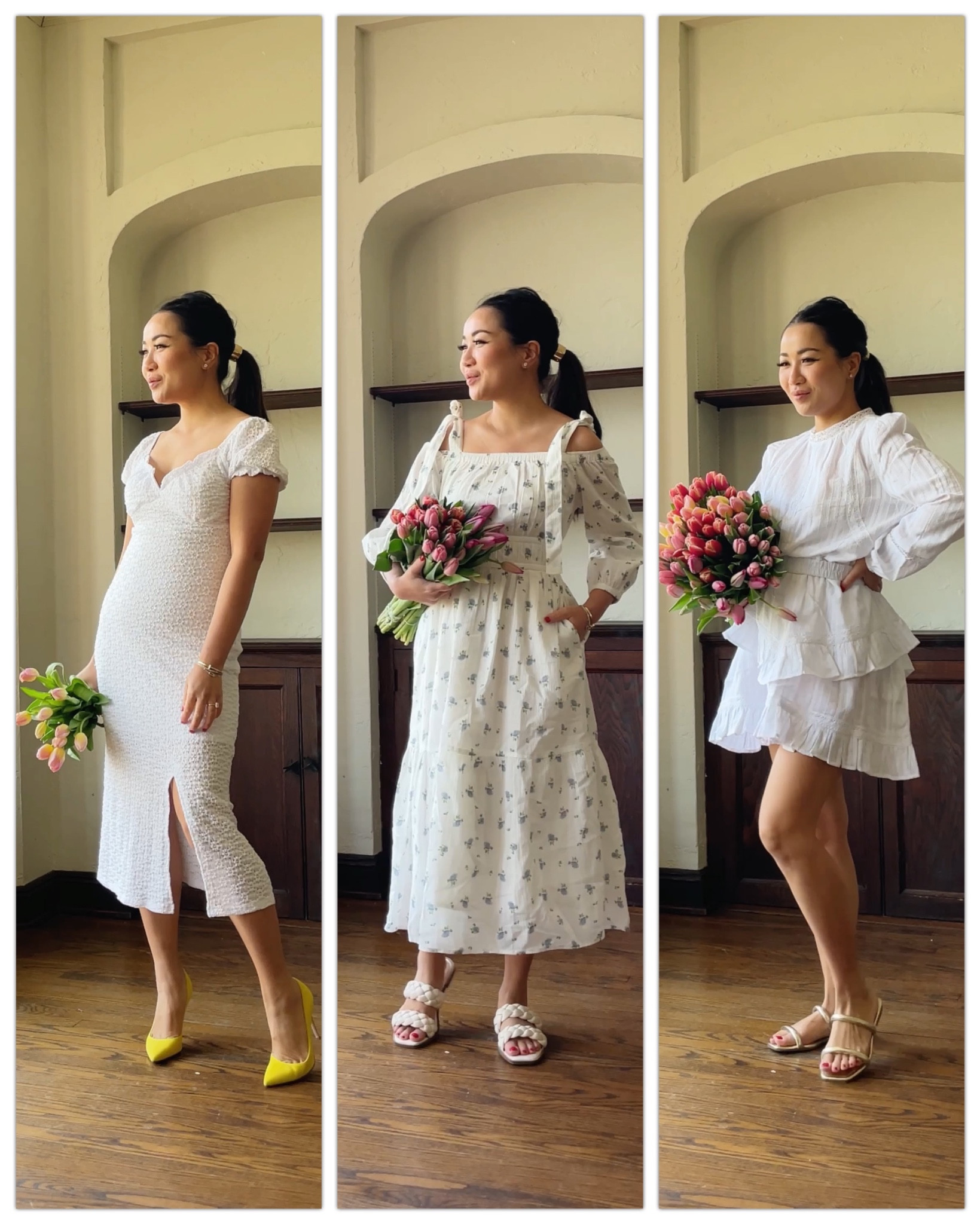 White spring dresses 🌼🌸🌾🌿🍃 Crisp, romantic and effortless! Loving these pieces from @walmartfashion @walmart 🤍 #walmartpartner

#LTKunder100 #LTKstyletip #LTKunder50