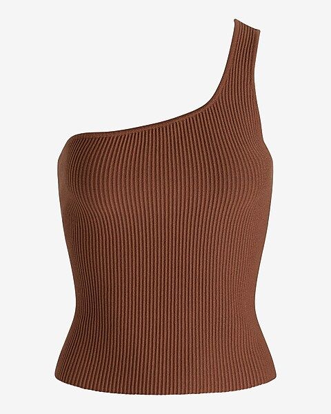 Ribbed One Shoulder Sweater Tank | Express