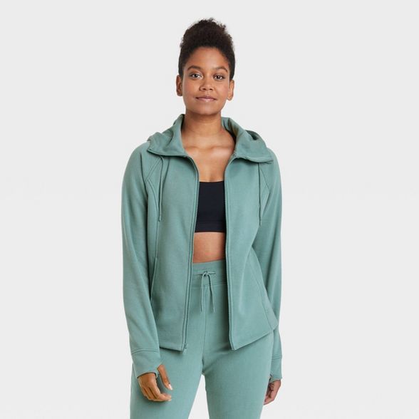 Women's Fleece Full Zip Hooded Sweatshirt - All in Motion™ | Target