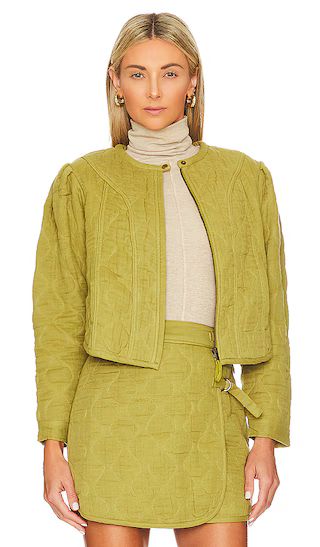 Olivia Quilted Jacket in Moss Green | Revolve Clothing (Global)