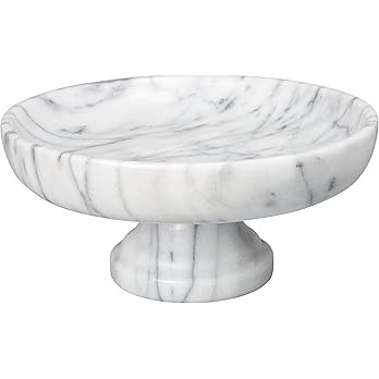 White Marble Fruit Bowl On Pedestal 1 Piece | Amazon (US)