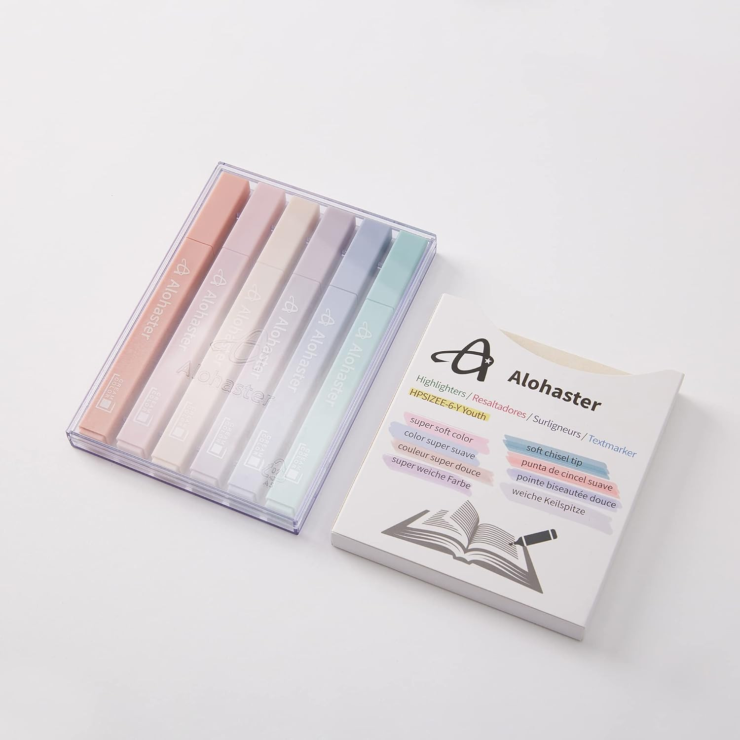 Alohaster HPSIZEE Aesthetic Cute Highlighters Mild Assorted Colors With Soft Chisel Tip, No Bleed... | Amazon (US)