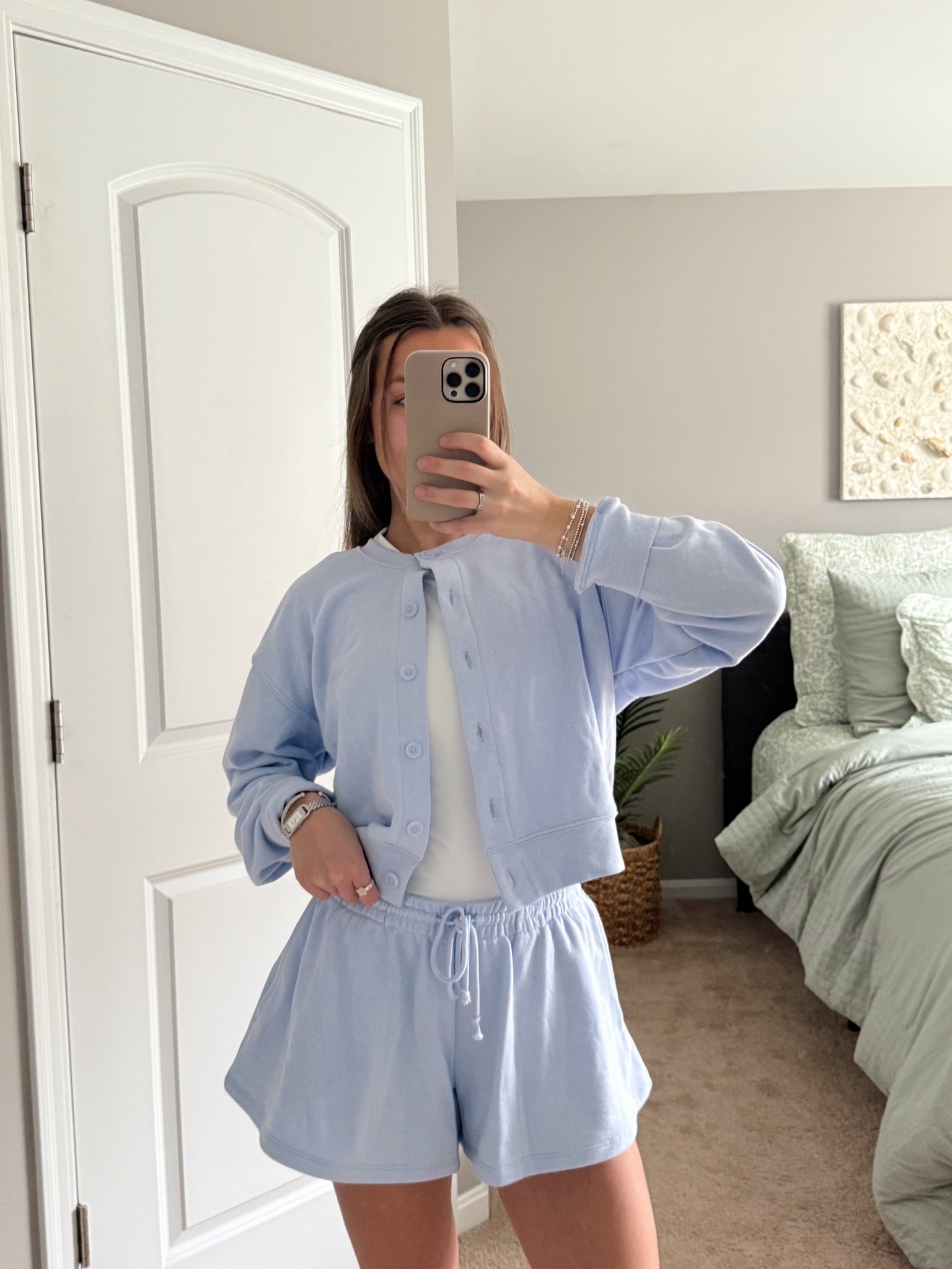 medium in sweater, small in shorts, small in white shirt 

#LTKSaleAlert #LTKWatchNow #LTKStyleTip