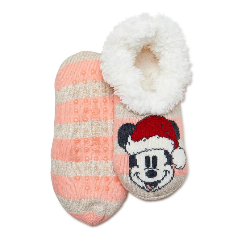 Mickey & Friends Holiday Women's Slipper Socks, 1-Pack, Size 4-10 - Walmart.com | Walmart (US)