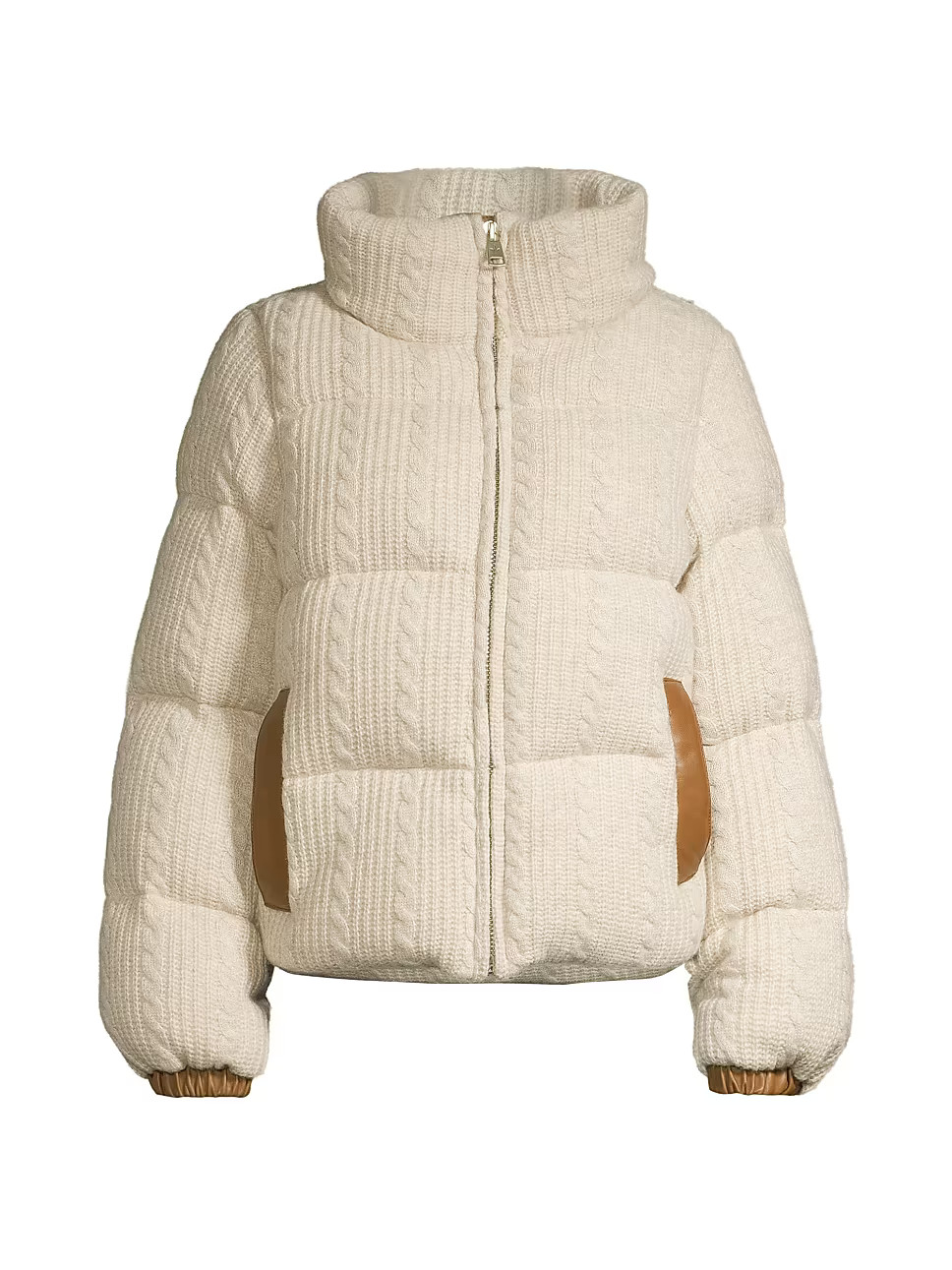 Kensington Cable-Knit Down Puffer Jacket | Saks Fifth Avenue
