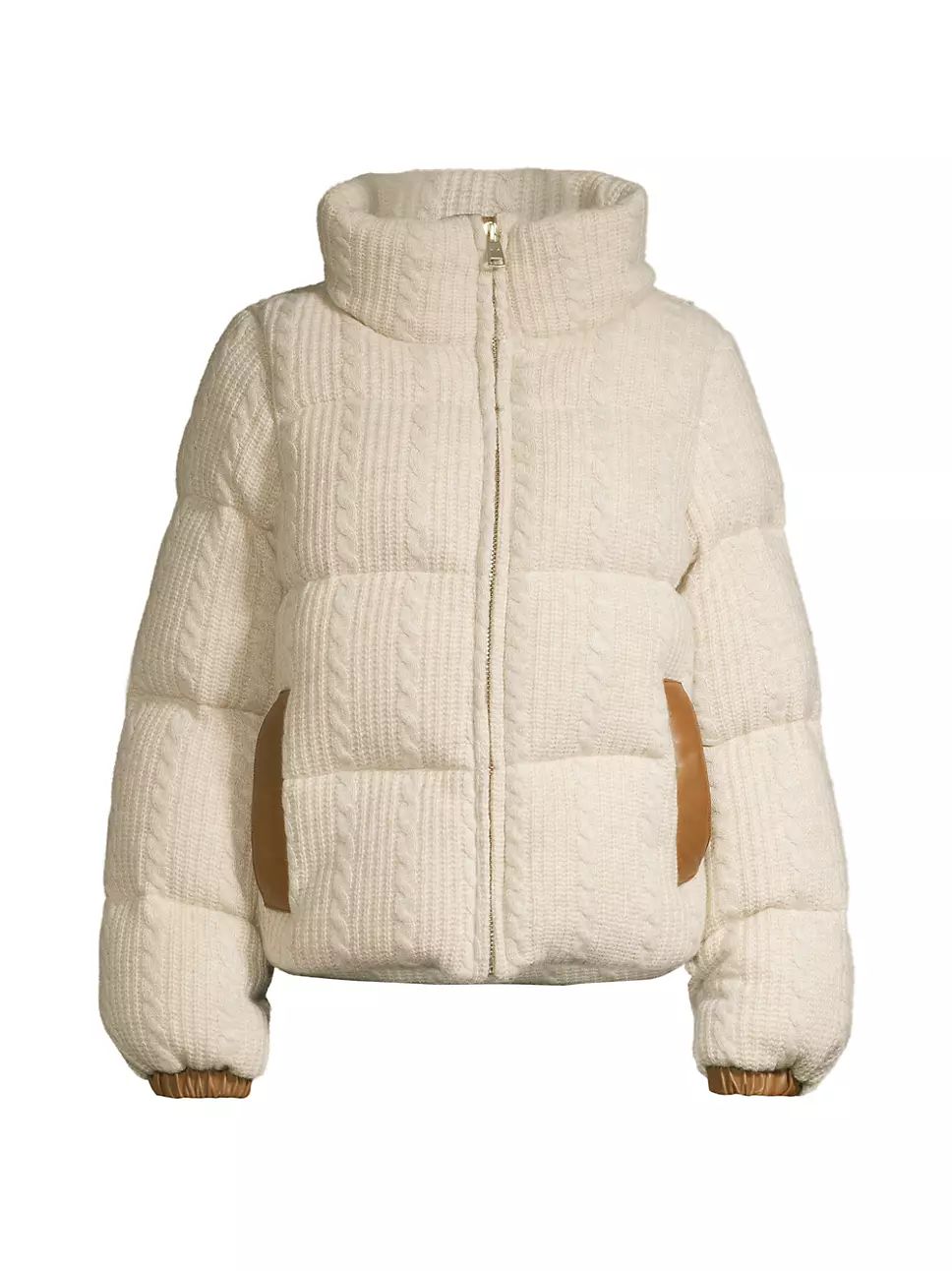 Kensington Cable-Knit Down Puffer Jacket | Saks Fifth Avenue