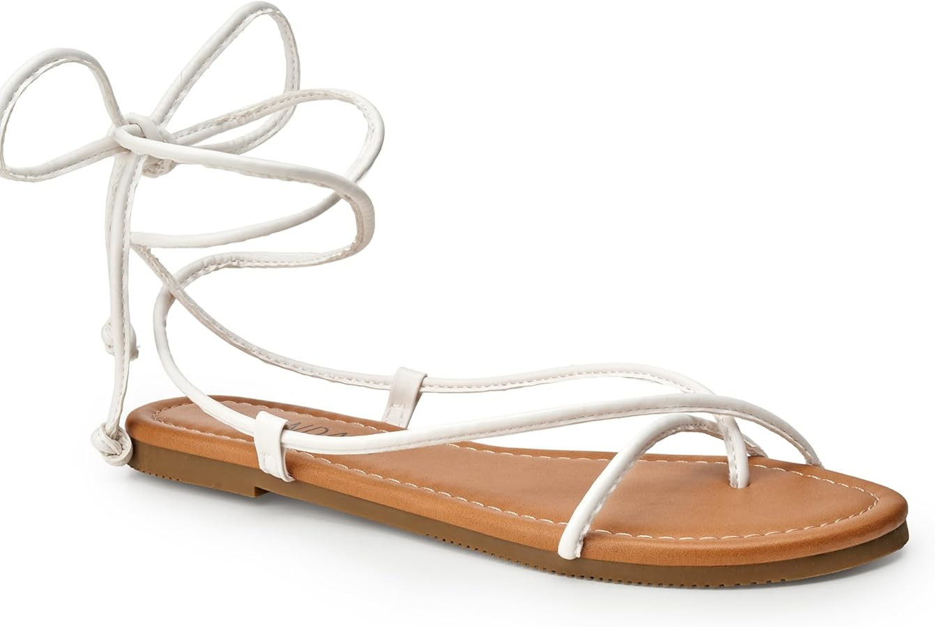 SANDALUP Sandals Women Dressy Strappy Gladiator Dress Summer Lace up Flat Sandals for Women | Amazon (US)