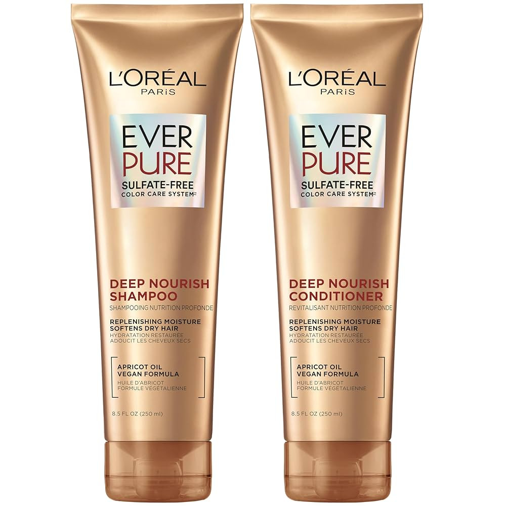 L'Oreal Paris Sulfate Free Shampoo and Conditioner for Dry Hair, Triple Action Hydration for Dry,... | Amazon (US)
