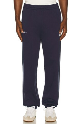 Sporty & Rich Heritage Yankees Serif Sweatpant in Navy | FWRD 