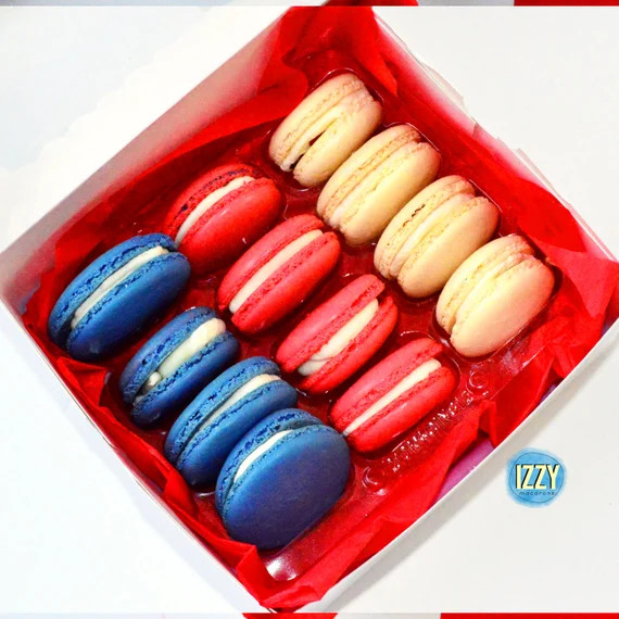 4th of July French Macarons - Choose your flavors - Edible Macaroons - French Cookies - Fourth Of... | Etsy (US)