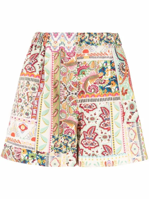 ETRO patchwork-print Cotton Shorts - Farfetch | Farfetch Global