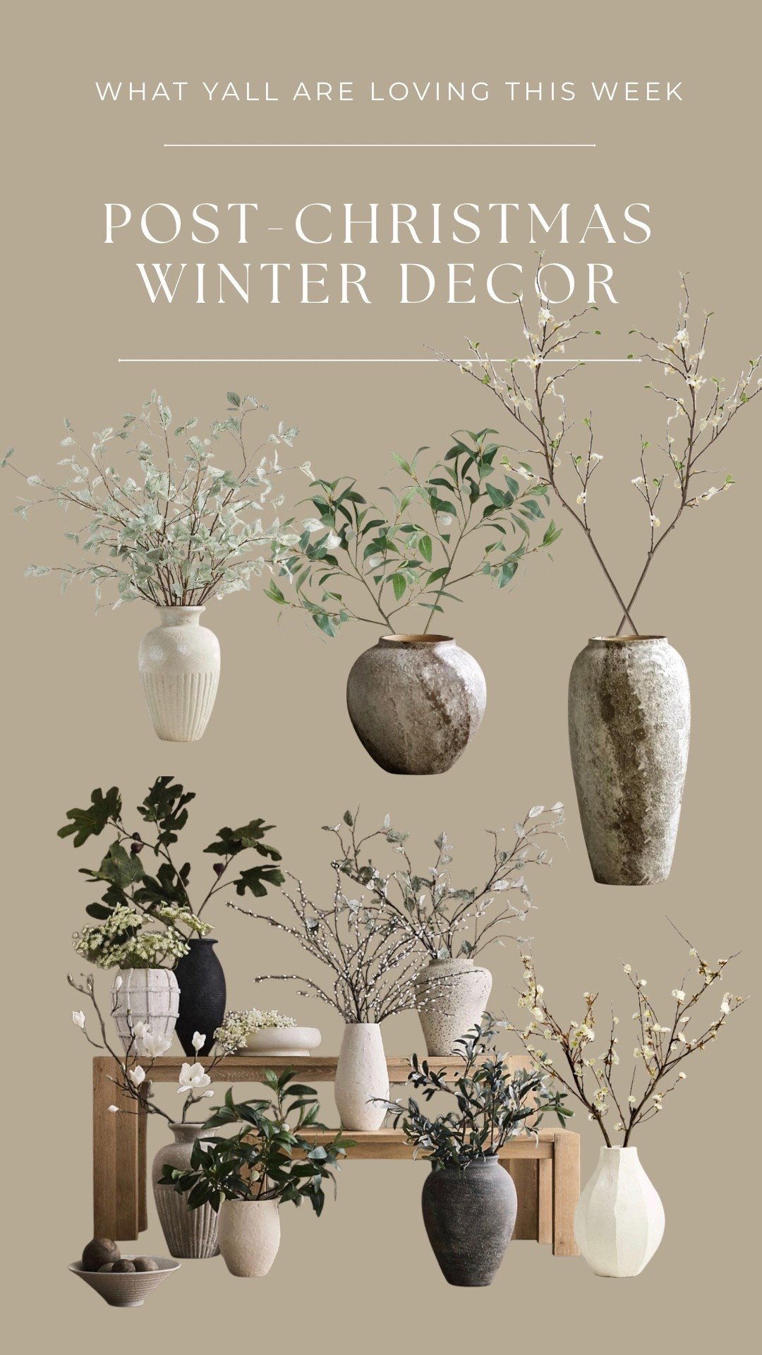 If there’s one thing i spend more money on when it comes to home decor is faux branches.  Extra long ones are near impossible to find and these are my absolute favorites for ALL seasons. I always buy them 32” inches long or above because you can always manipulate and bend them accordingly!


•
•
Faux branches, terracotta vases, living room furniture, coffee table decor styling, modern neutral organic cozy home, winter seasonal decor, bare branches, Amazon home finds, home goods, entryway table stylingg

#LTKSeasonal #LTKHome