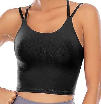 VORCY Womens Padded Sports Bra Fitness Workout Running Camisole Crop Top with Built in Bra | Amazon (US)