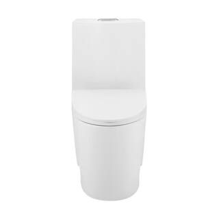 Swiss Madison St. Tropez 10 in. 1-piece 1.1/1.6 GPF Dual Flush Elongated Toilet in Glossy White, ... | The Home Depot