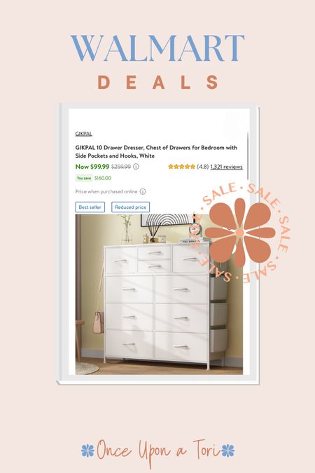 WALMART SALE: this dresser is so easy to assemble and looks great in a primary bedroom! 

#LTKSale #LTKhome #LTKfindsunder100
