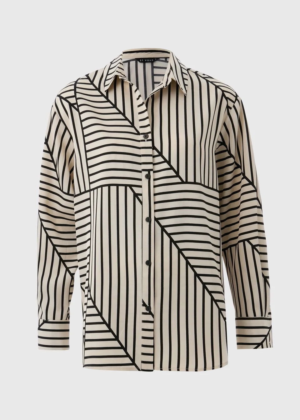 Et Vous Stone Geo Stripe Co Ord Shirt | Matalan (UK)